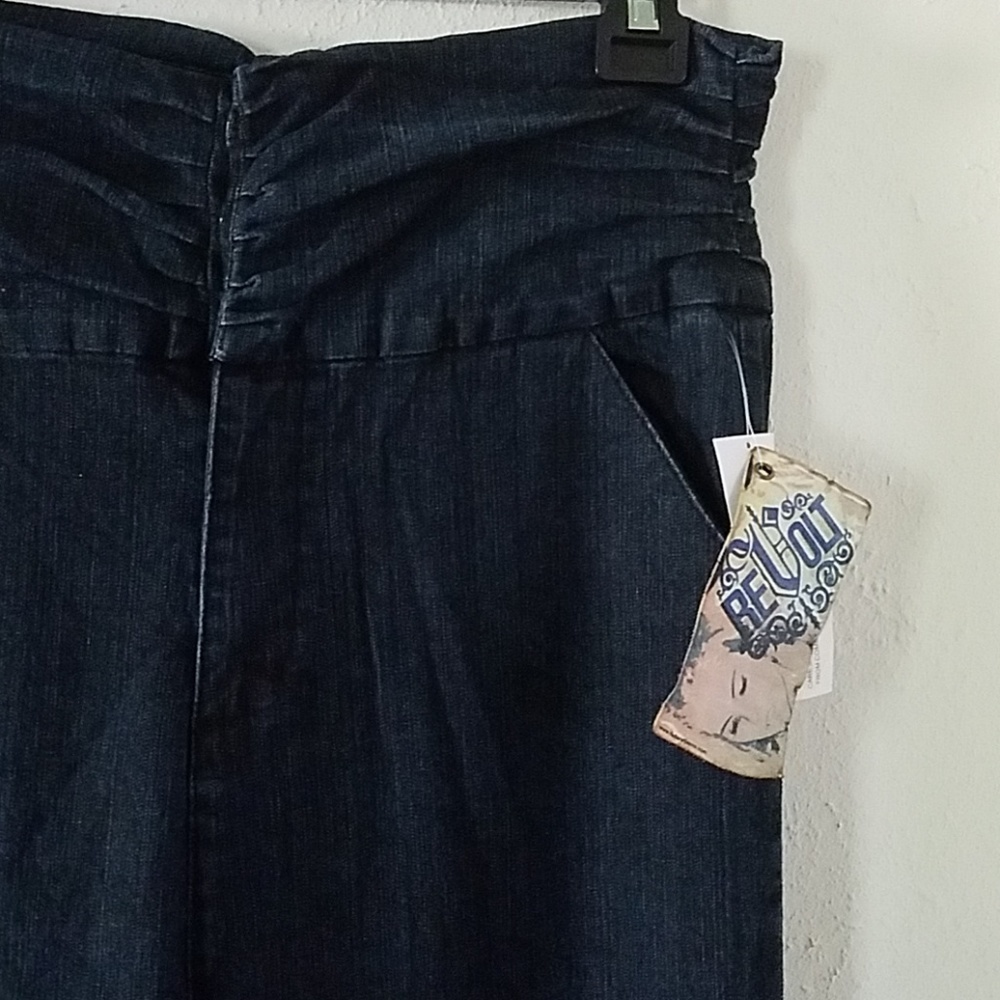 NWT Revolt Dark Wash Ruched Waist Side Pockets - Picture 2 of 7